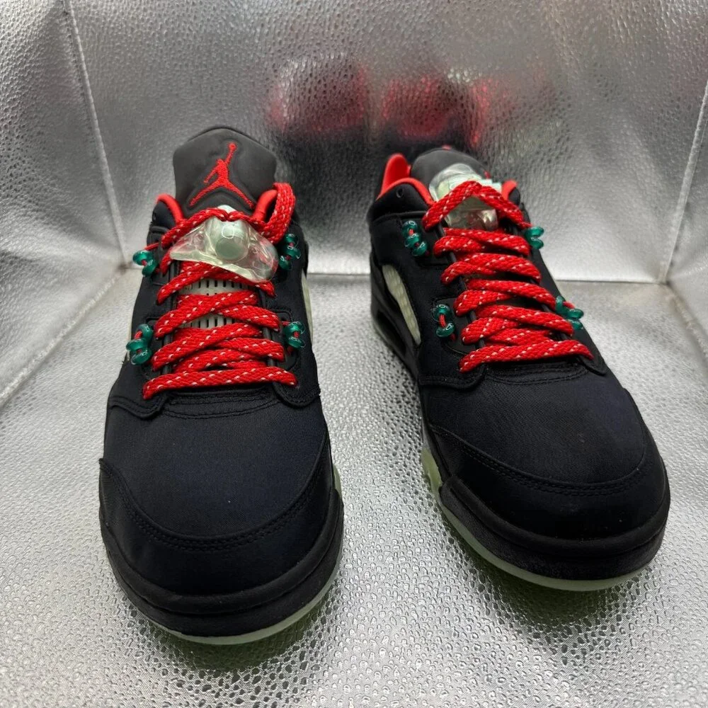 Size 6 Nike‎ Air Jordan 5 Retro Low Mens Black Comfort Sneaker Shoes DM4640-036